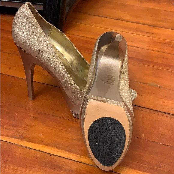Bakers Shoes Nye Gold Glitter Platform Heels Poshmark